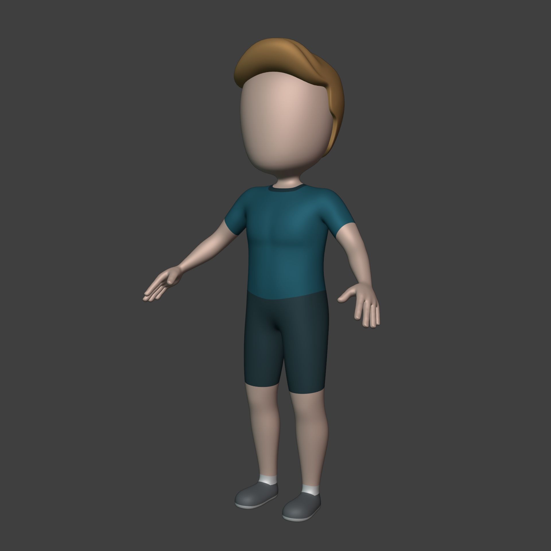 Cartoon Character Man - Boy - Stickman - Athlete - Fitness Coach Low-poly 3D model_6
