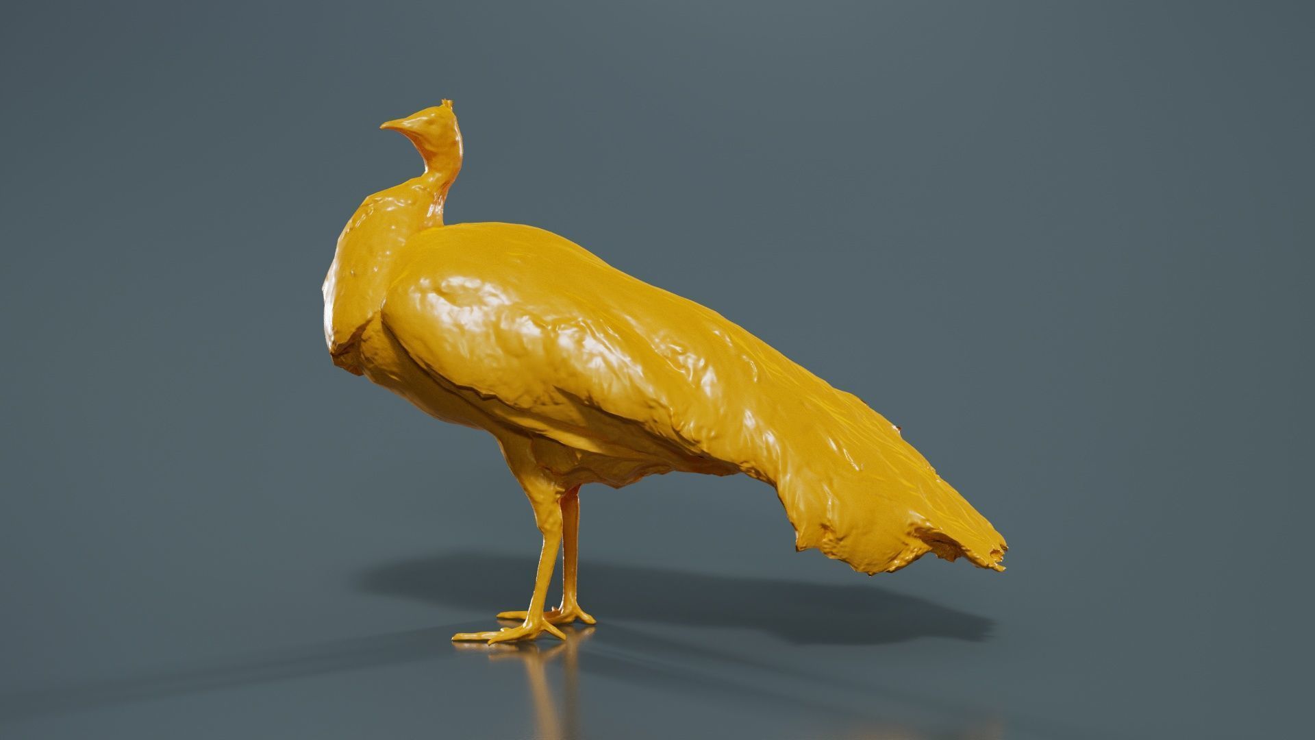 Peacock Peafowl Low-poly 3D model_12