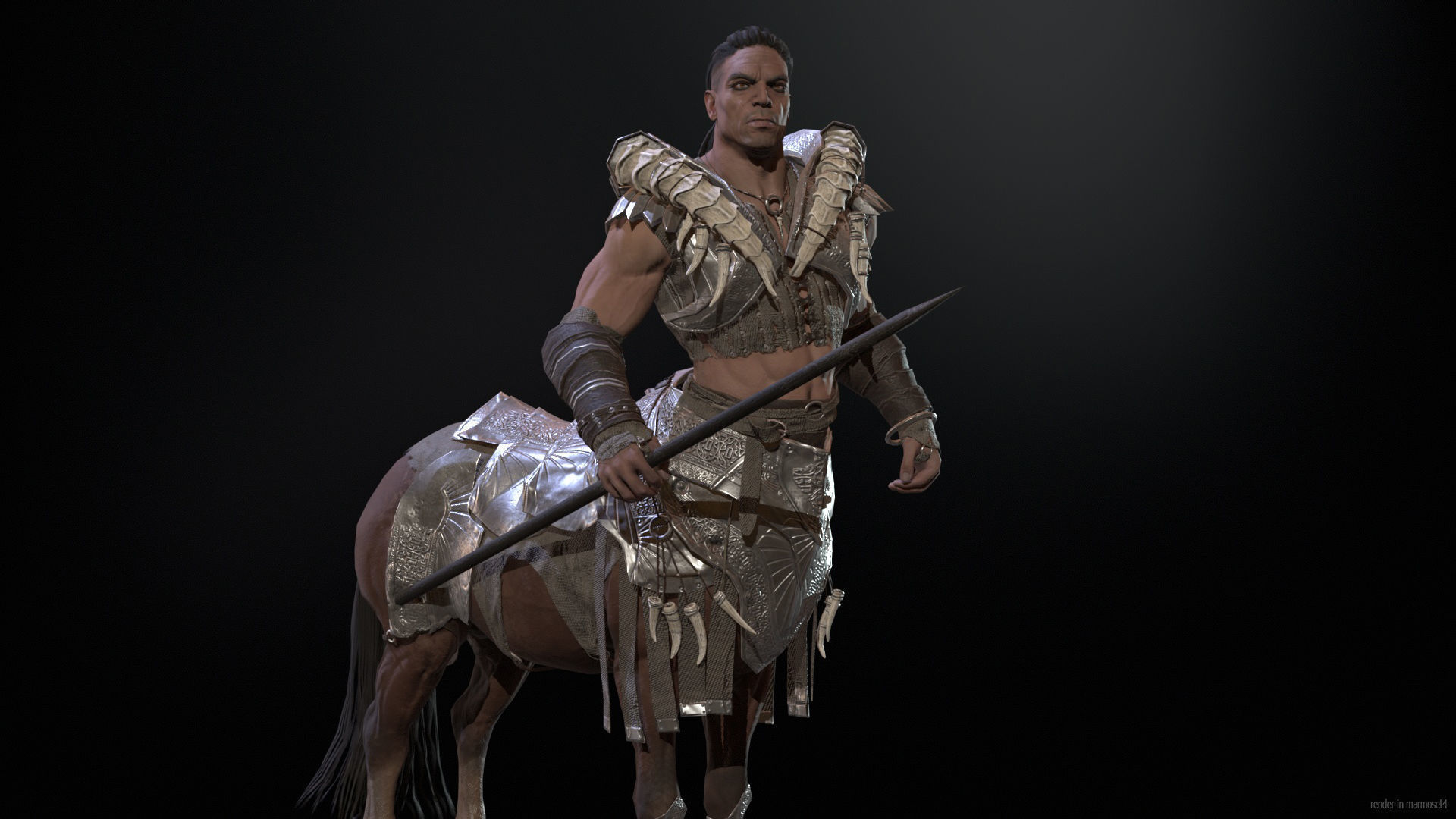 Centaur  Low-poly 3D model_3
