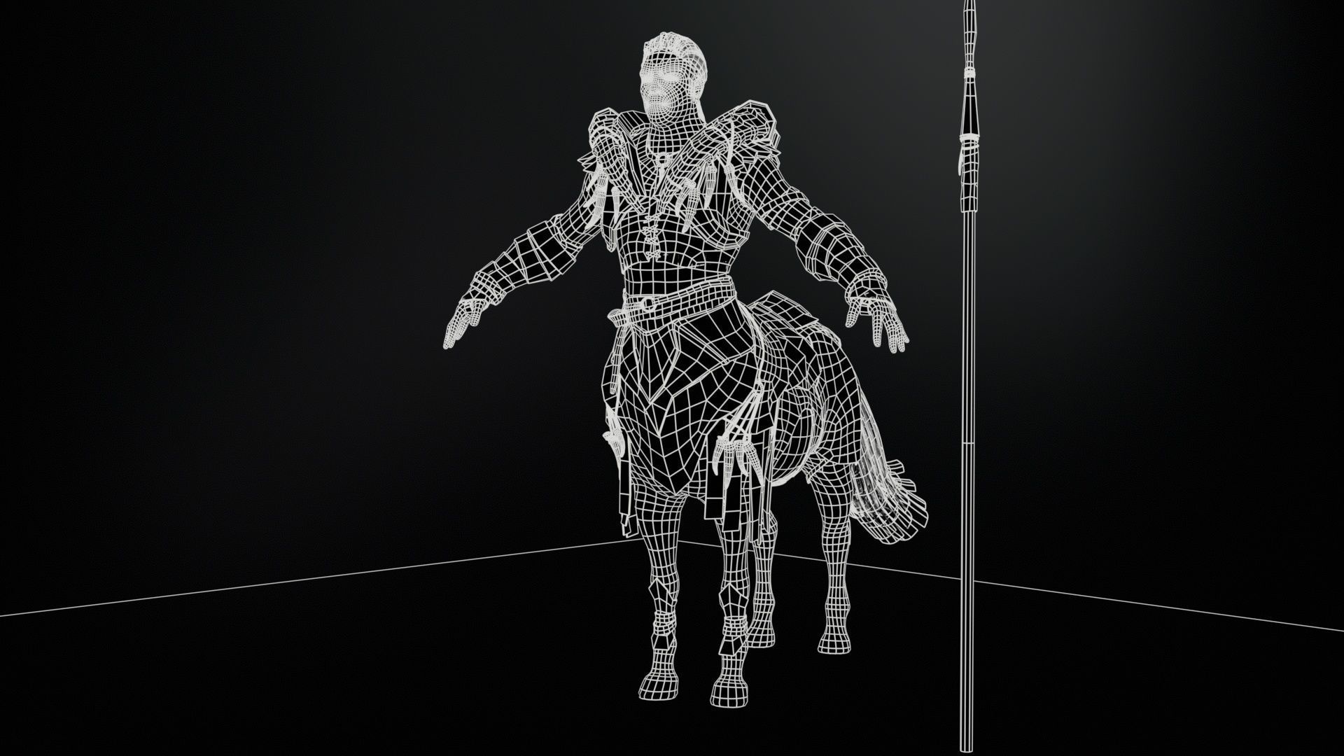 Centaur  Low-poly 3D model_13