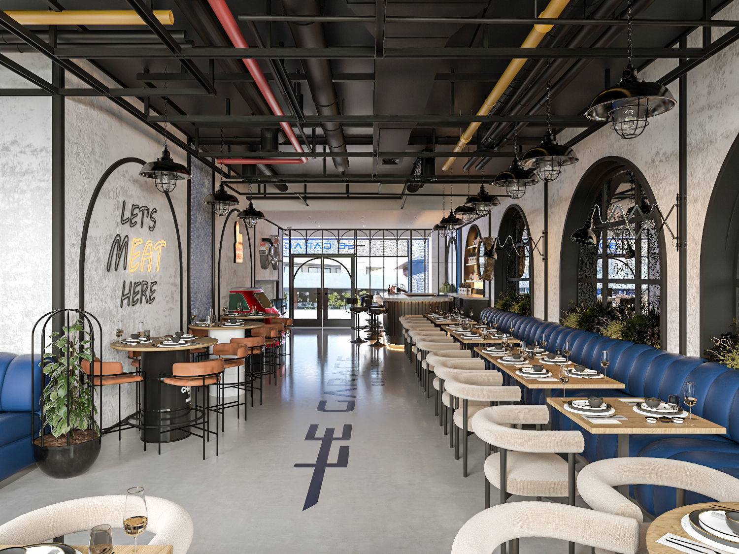 Restaurant and bar interior scene 3d model 3D model_2