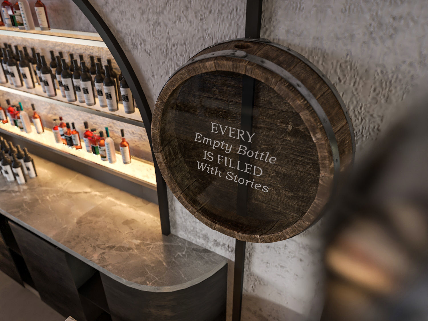 Restaurant and bar interior scene 3d model 3D model_8