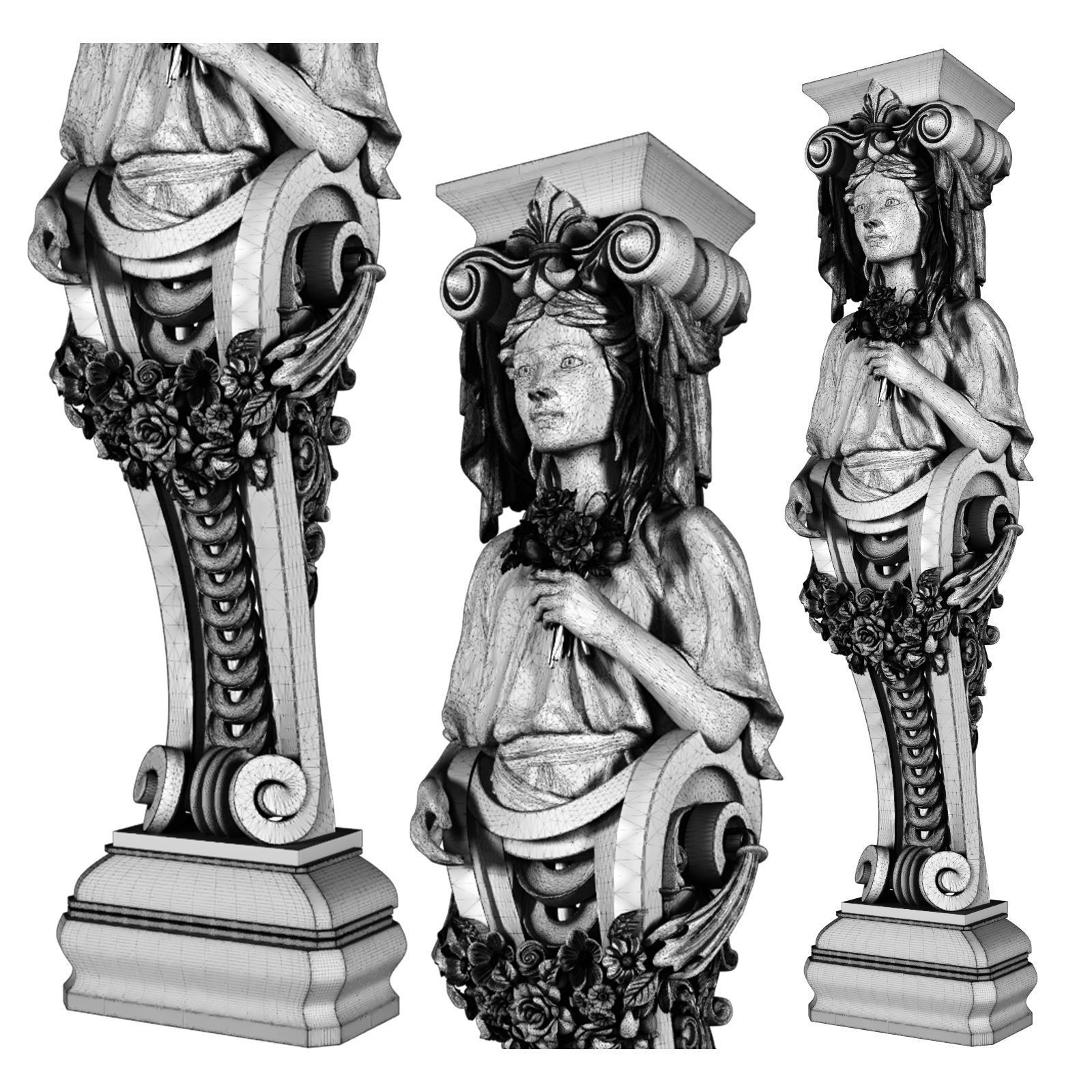 Statue Bracket 3D model_3