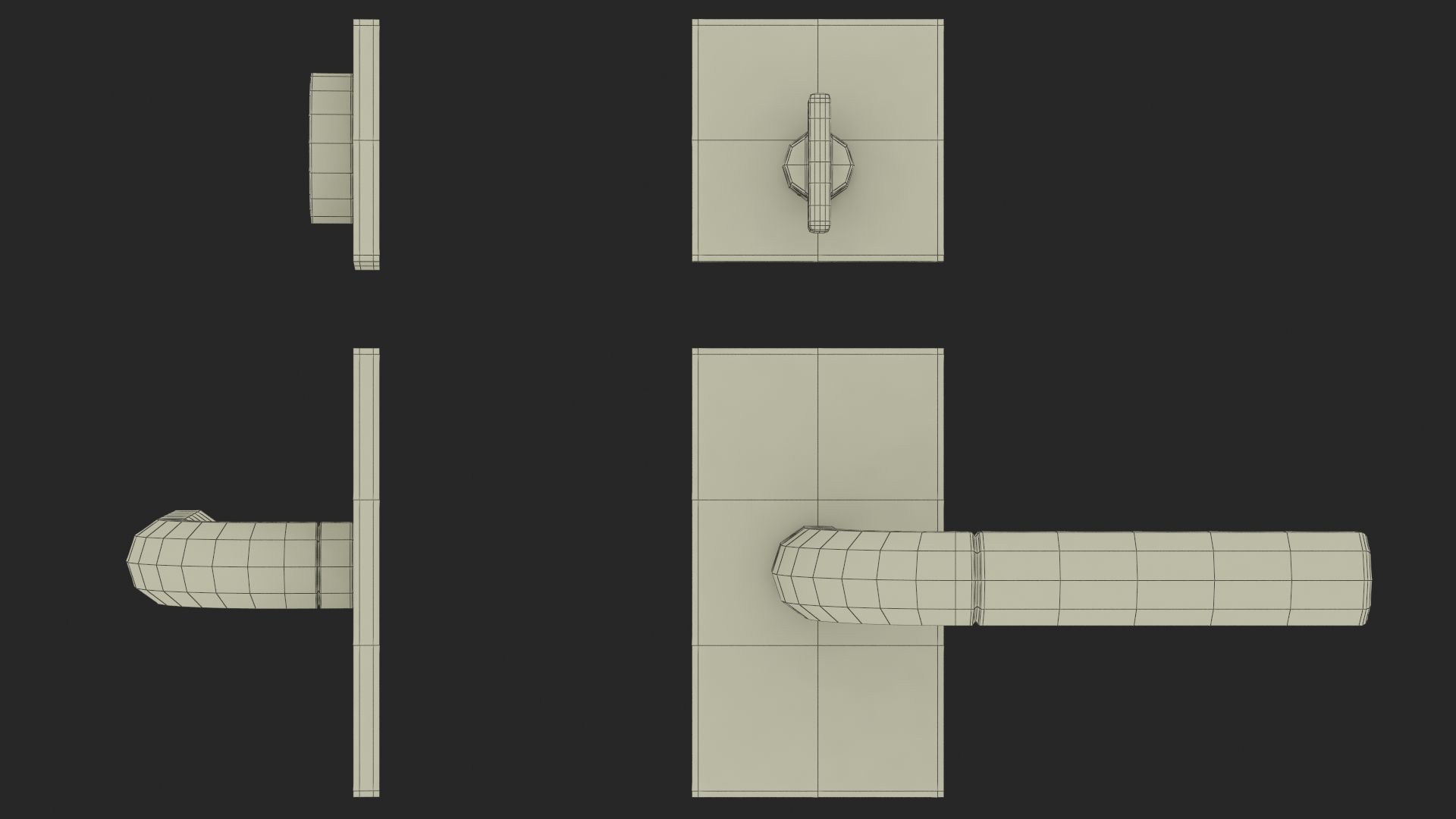 Tumalo Nickel Square Deadbolt 3D model_13