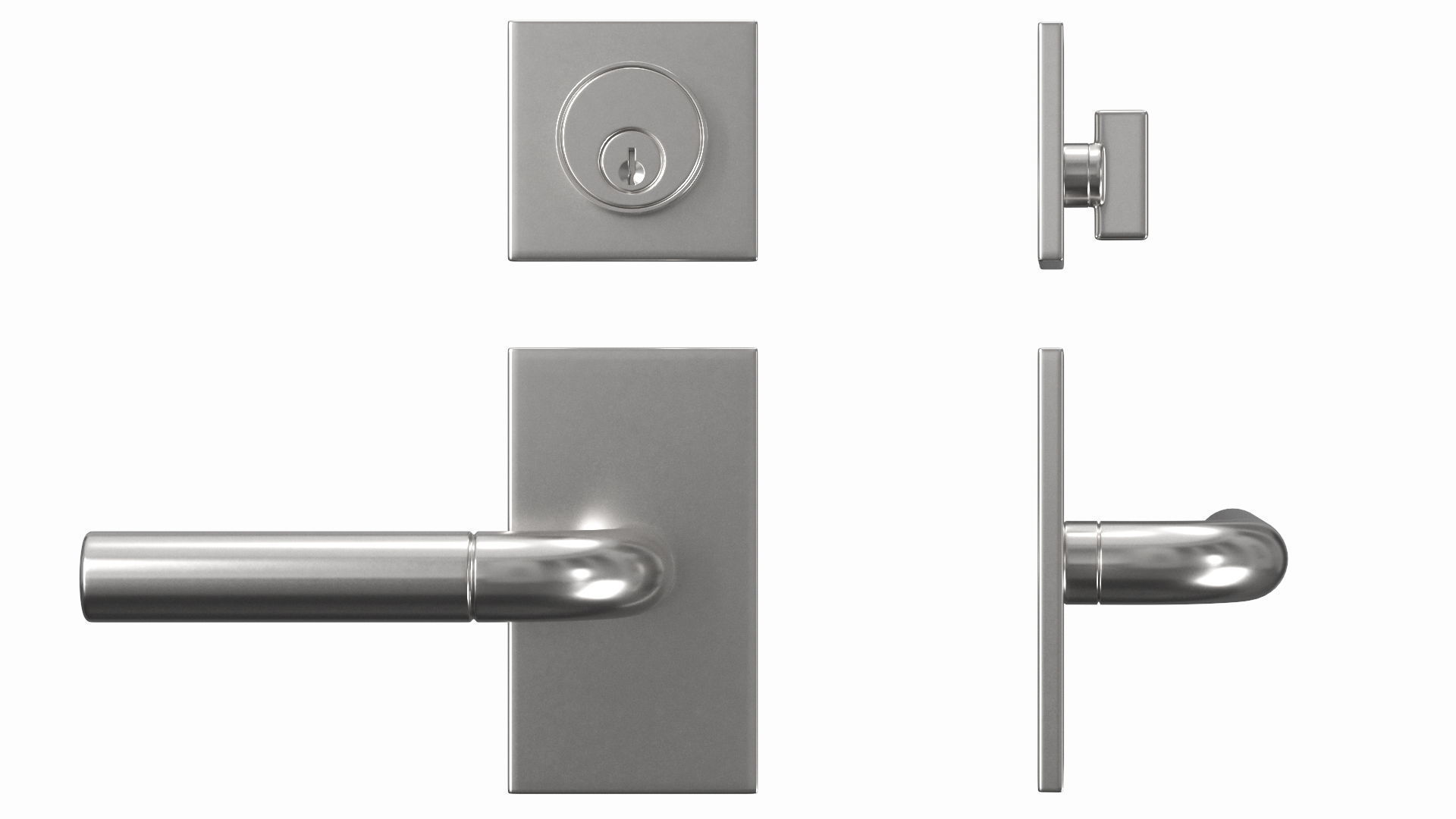 Tumalo Nickel Square Deadbolt 3D model_1