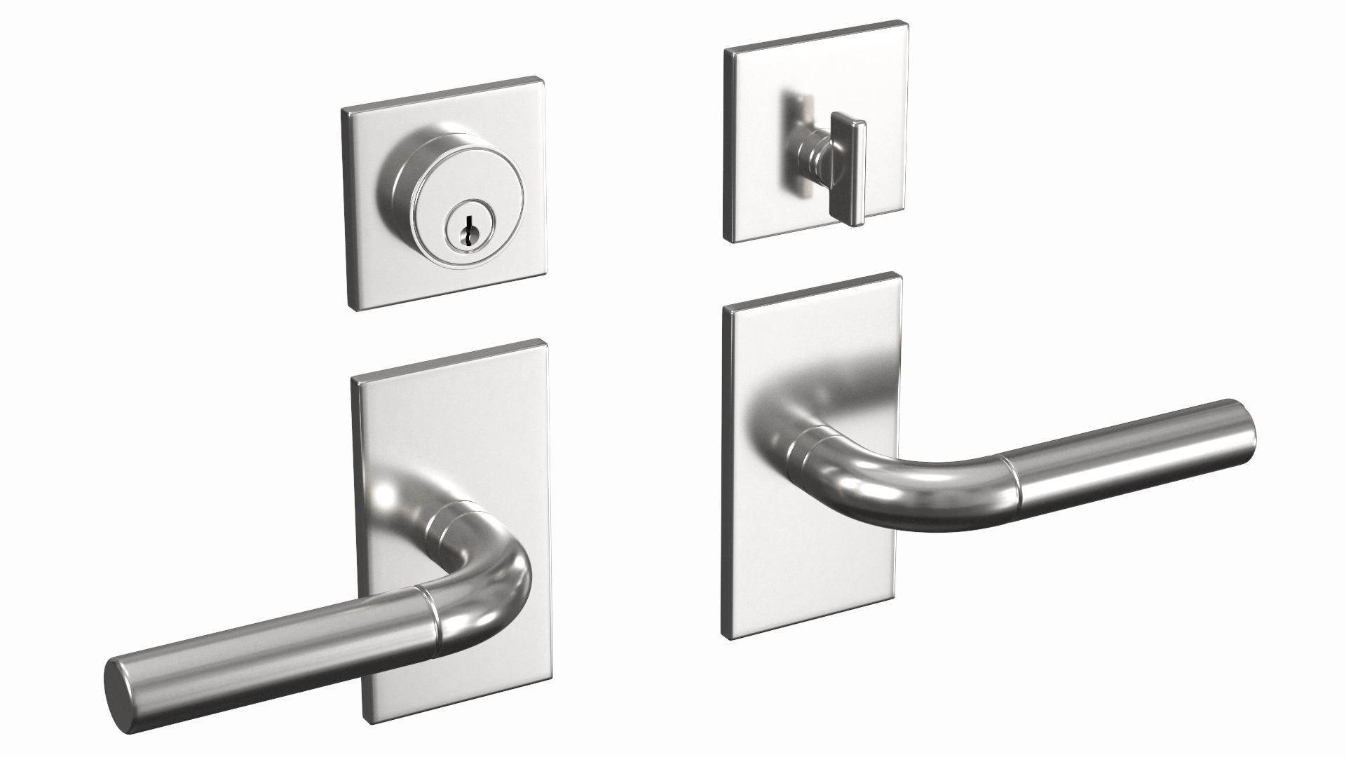 Tumalo Nickel Square Deadbolt 3D model_3