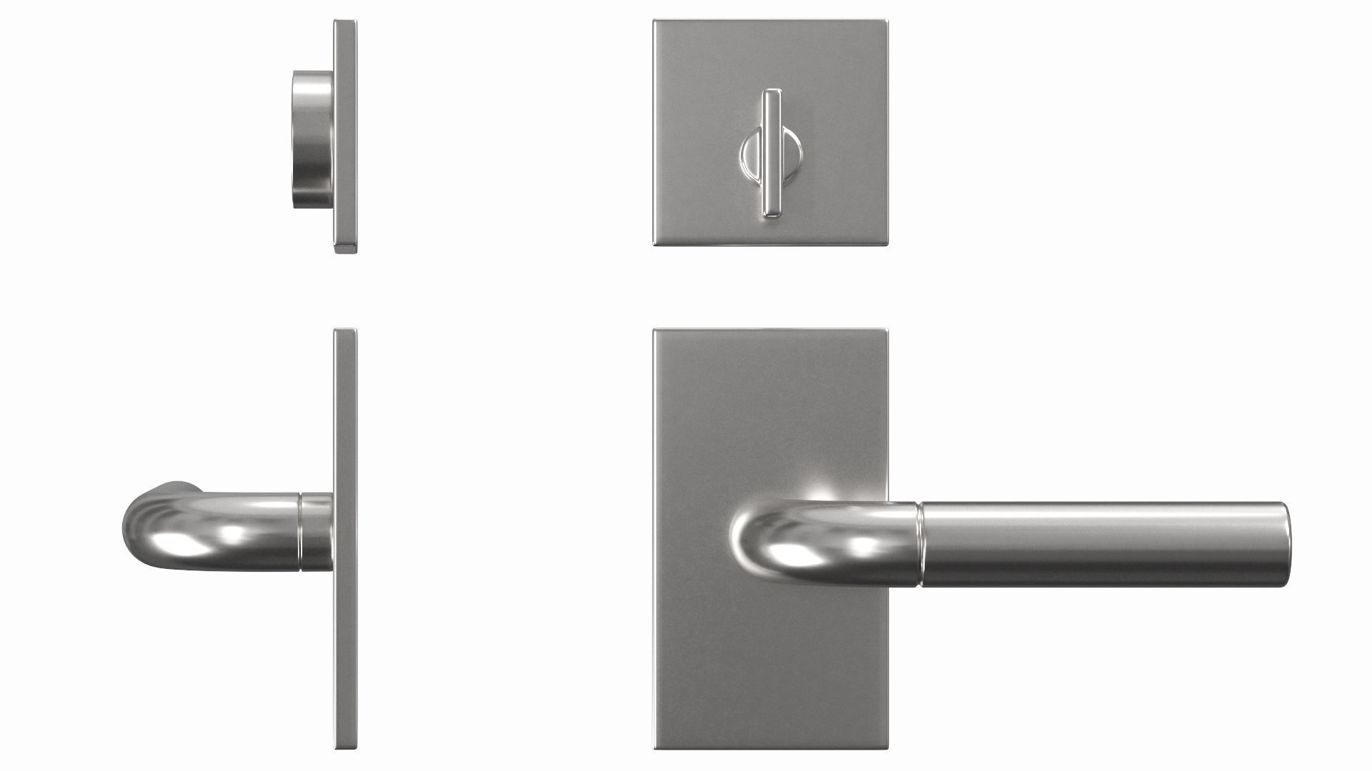 Tumalo Nickel Square Deadbolt 3D model_2