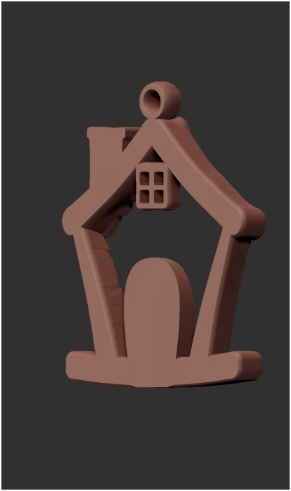 Christmas  pendant House Ornament Low and High Resolution 3D print model_4