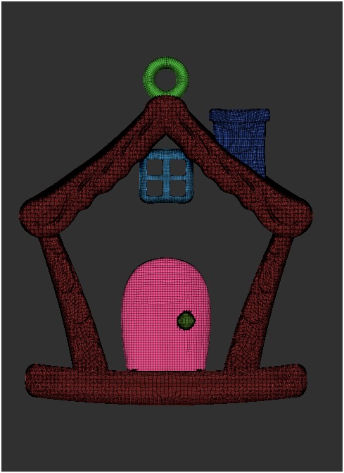 Christmas  pendant House Ornament Low and High Resolution 3D print model_6