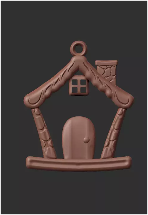 Christmas  pendant House Ornament Low and High Resolution 3D print model_0
