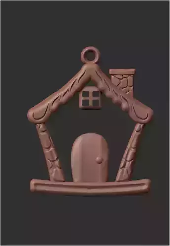 Christmas  pendant House Ornament Low and High Resolution 3D print model