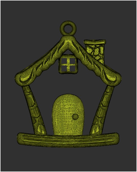 Christmas  pendant House Ornament Low and High Resolution 3D print model_5