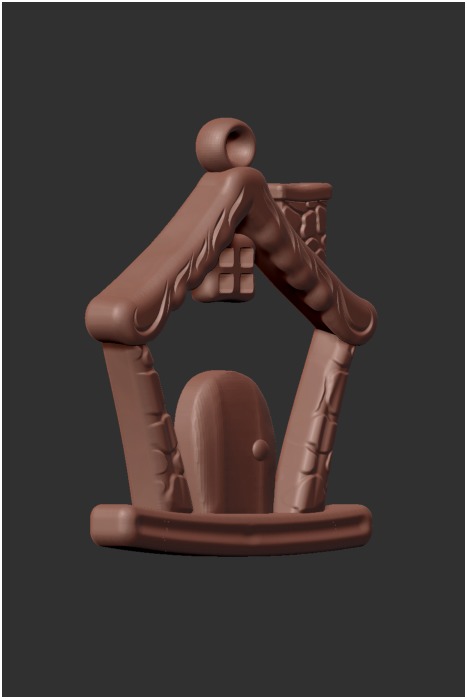 Christmas  pendant House Ornament Low and High Resolution 3D print model_3