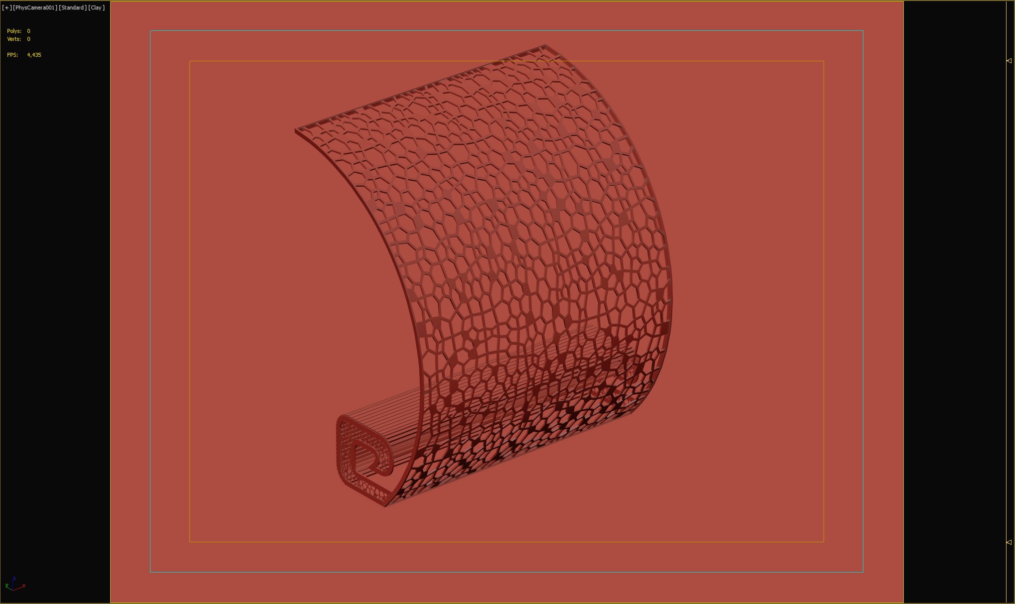 Modern Bench with Perforated Metal Shade 3D model_5