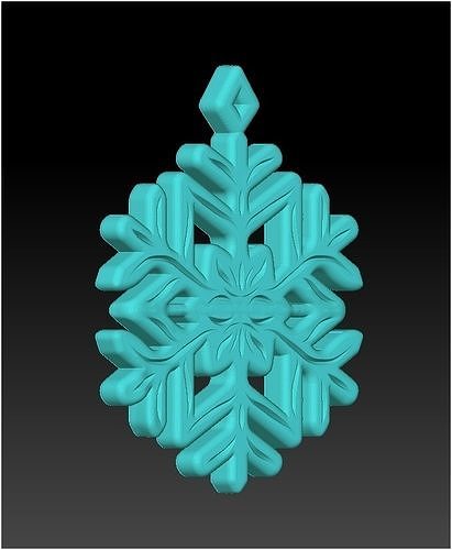 3D Printable  pendant Snowflake Ornament Low and High Resolution 3D print model