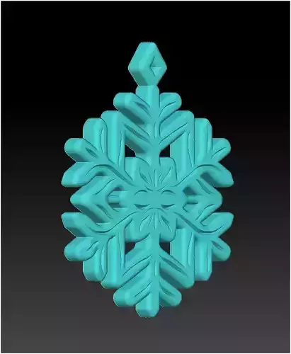 3D Printable  pendant Snowflake Ornament Low and High Resolution 3D print model