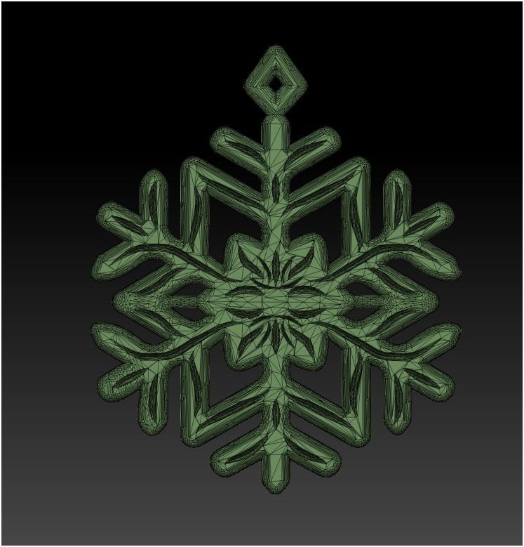 3D Printable  pendant Snowflake Ornament Low and High Resolution 3D print model_3