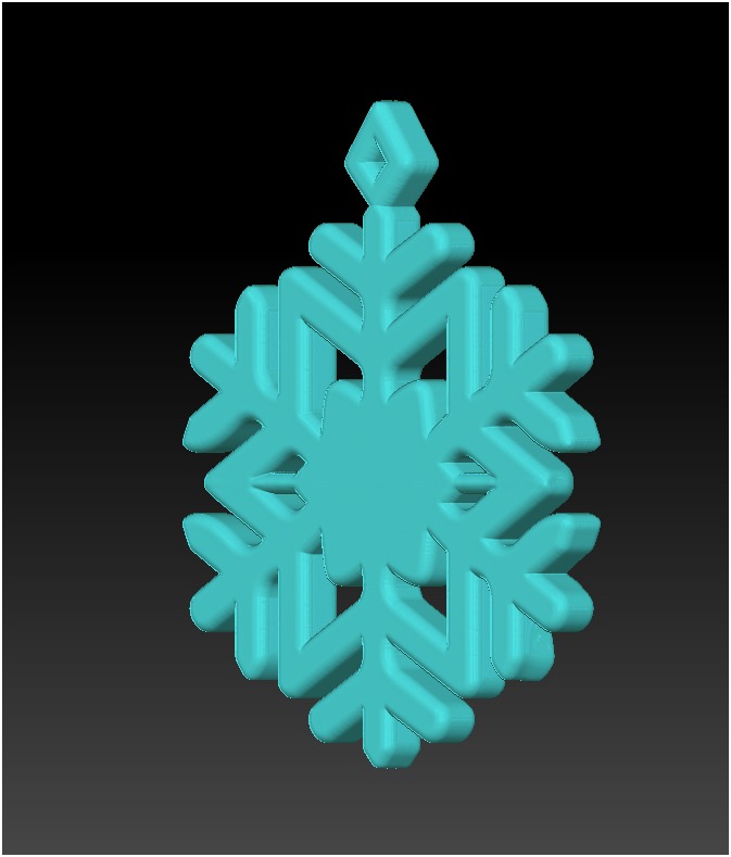 3D Printable  pendant Snowflake Ornament Low and High Resolution 3D print model_2