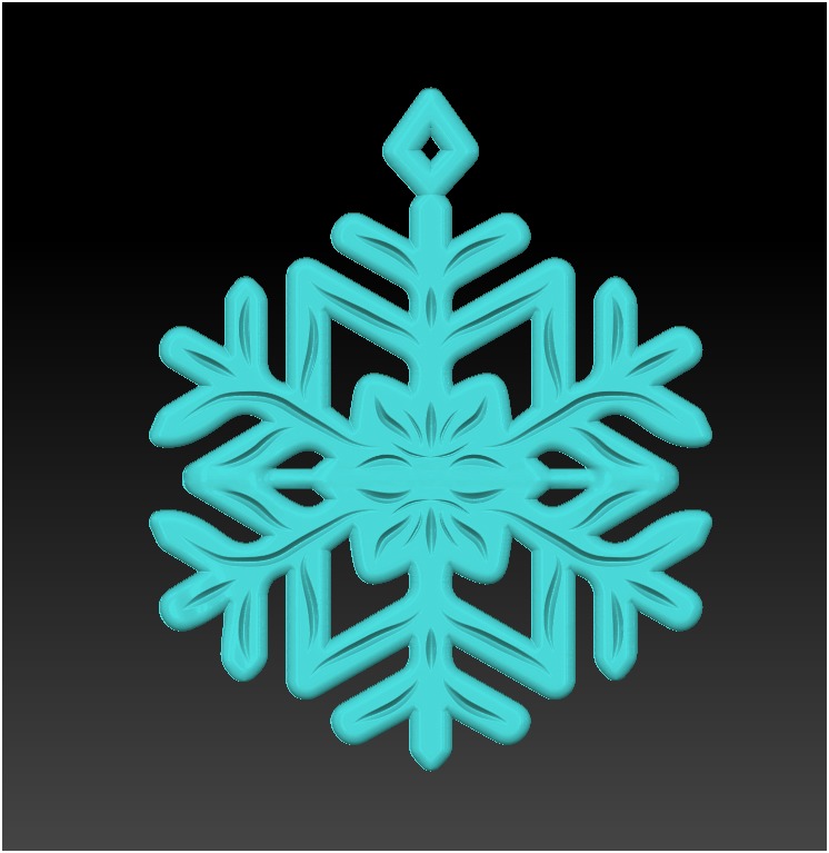 3D Printable  pendant Snowflake Ornament Low and High Resolution 3D print model_1