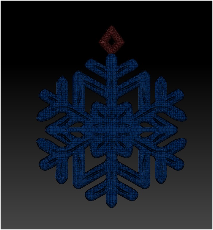 3D Printable  pendant Snowflake Ornament Low and High Resolution 3D print model_4