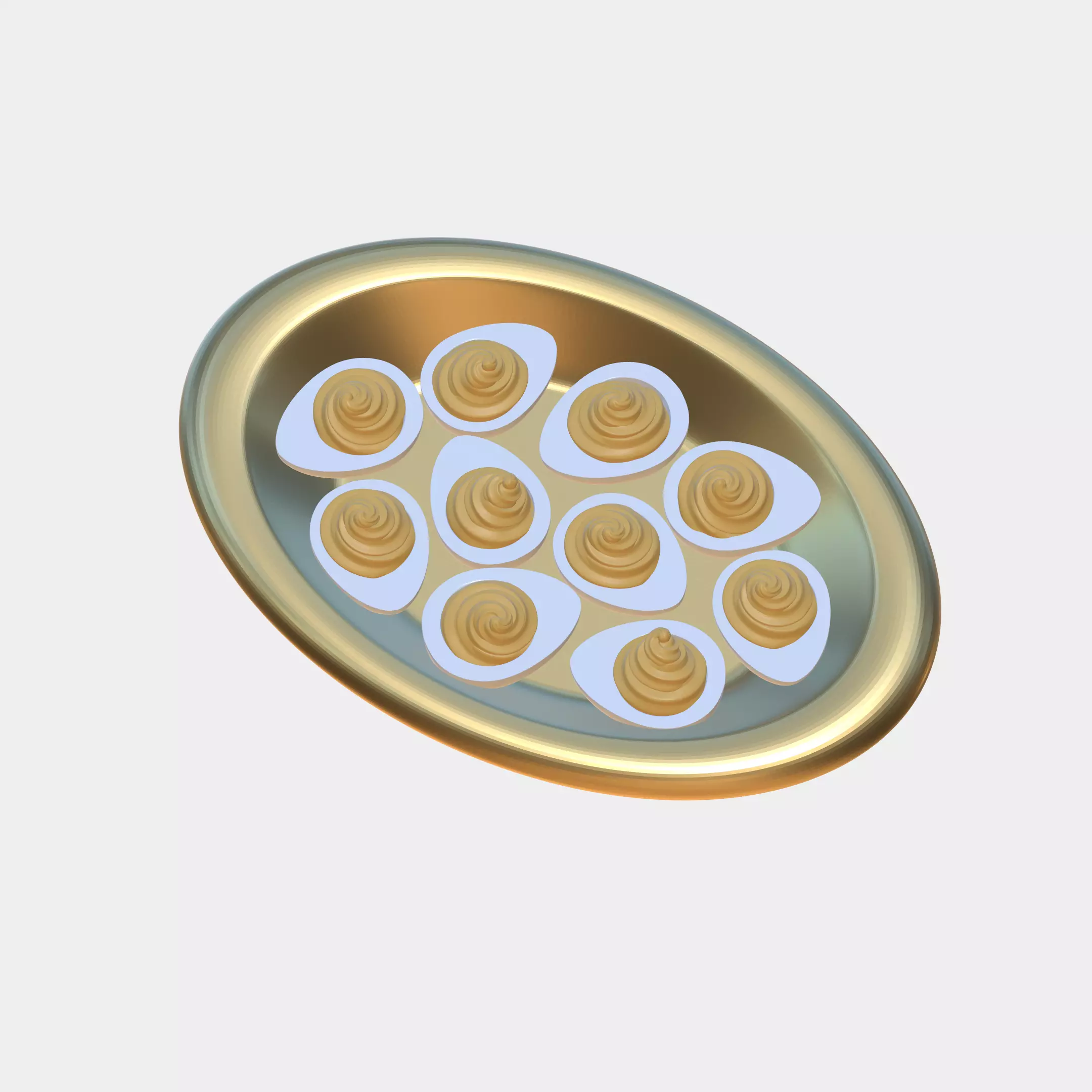 Deviled Eggs Christmas Tree Ornament 3D print model_0