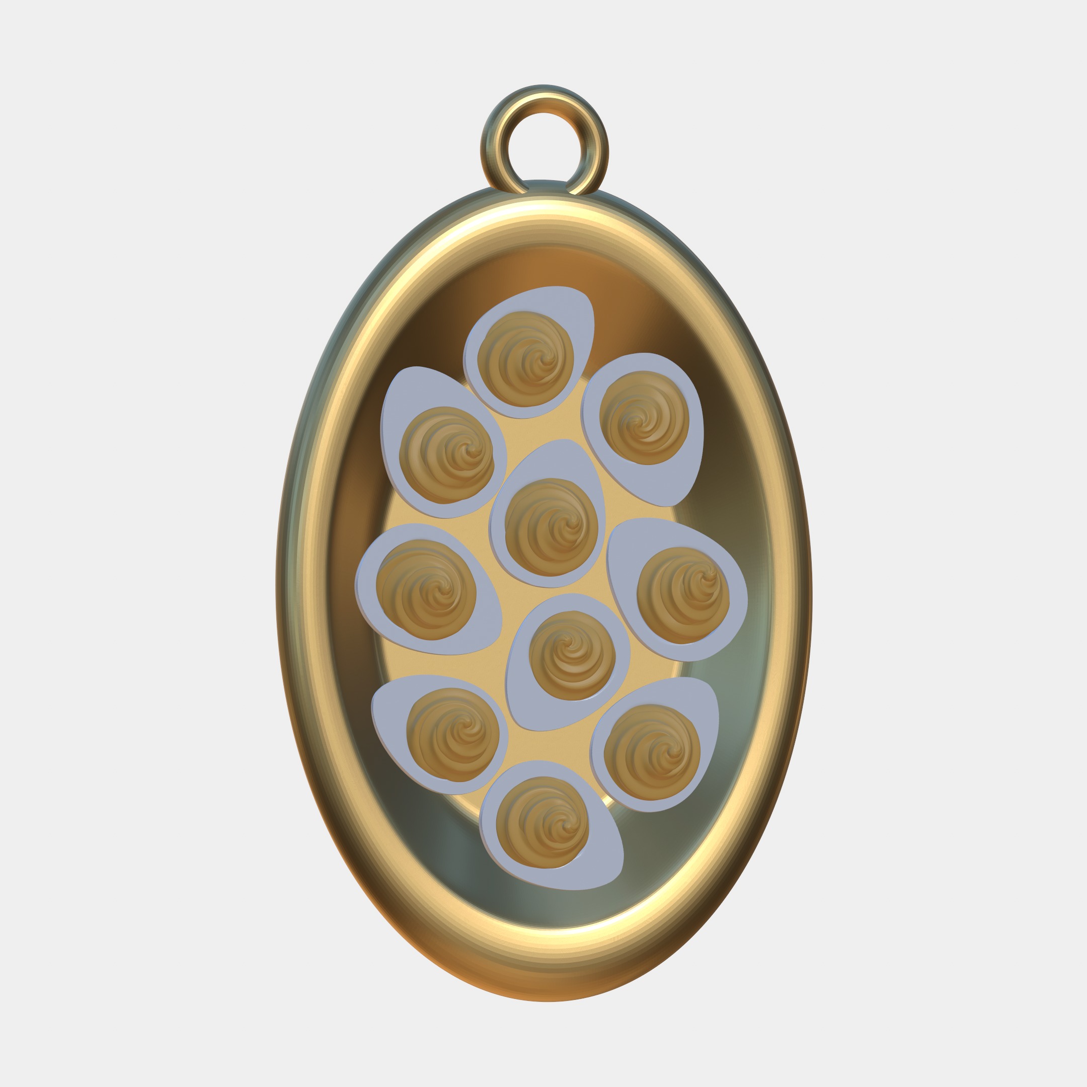 Deviled Eggs Christmas Tree Ornament 3D print model_1