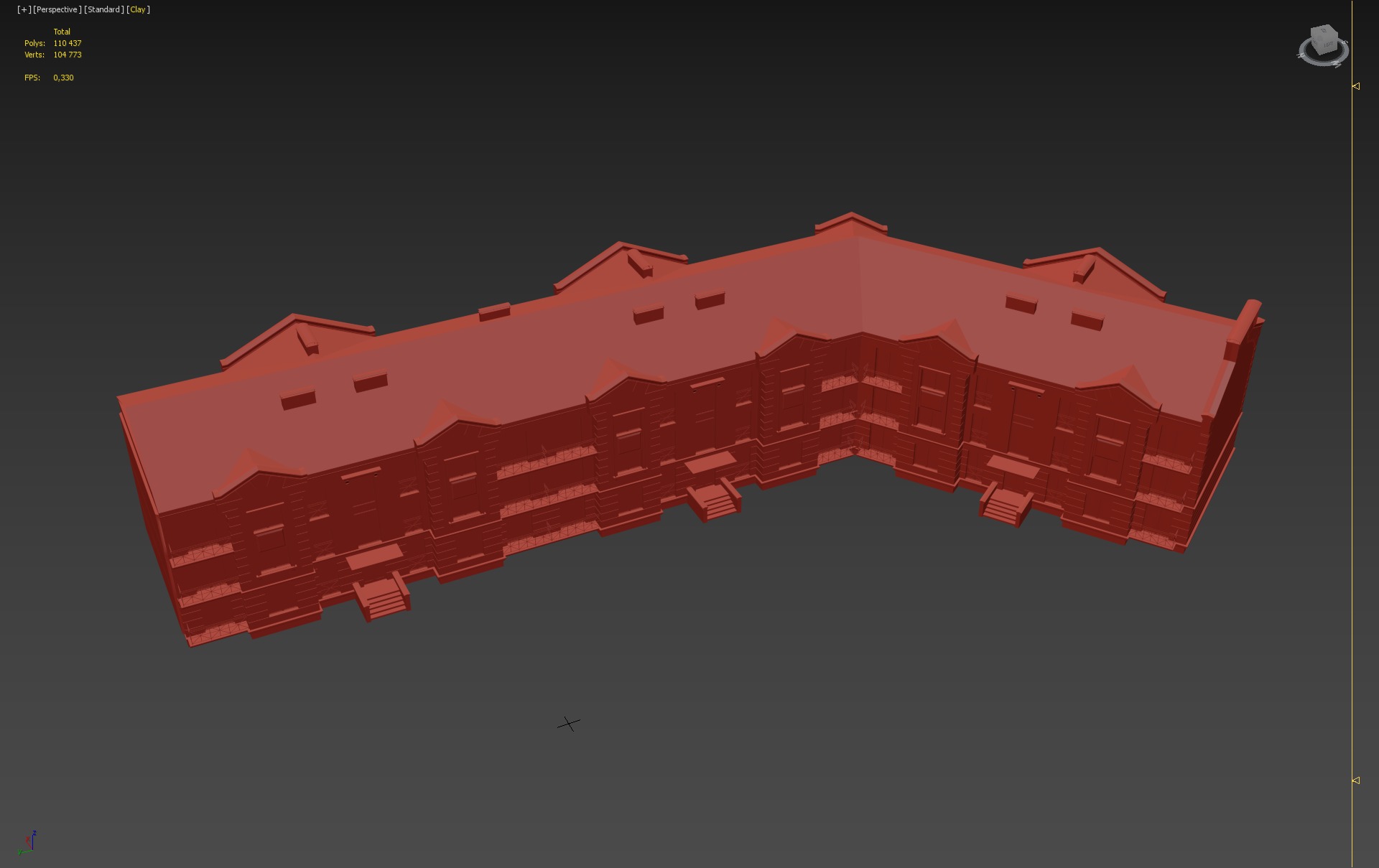 Classical Apartment Building 3D model_5