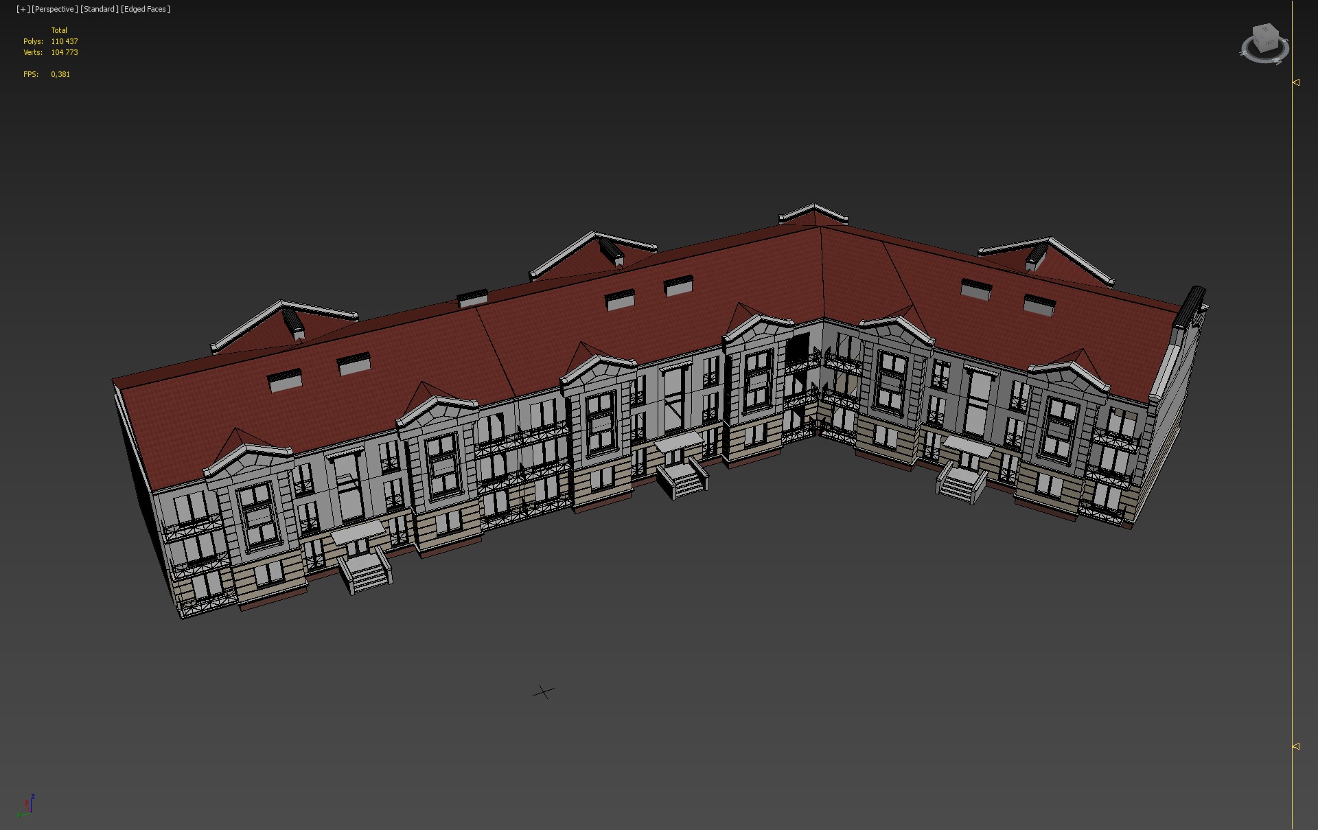 Classical Apartment Building 3D model_3