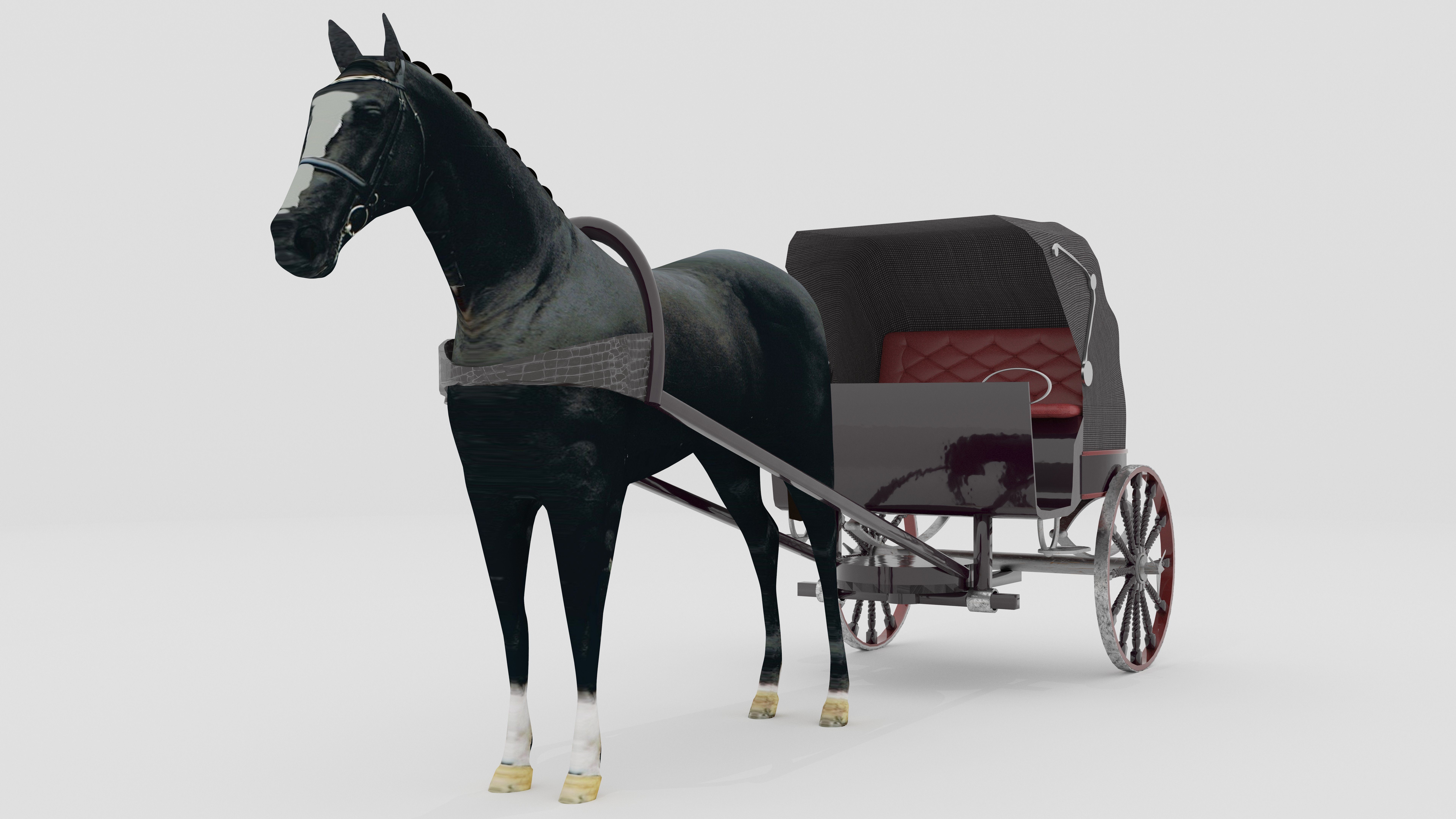 Race Chariot 3D model_7