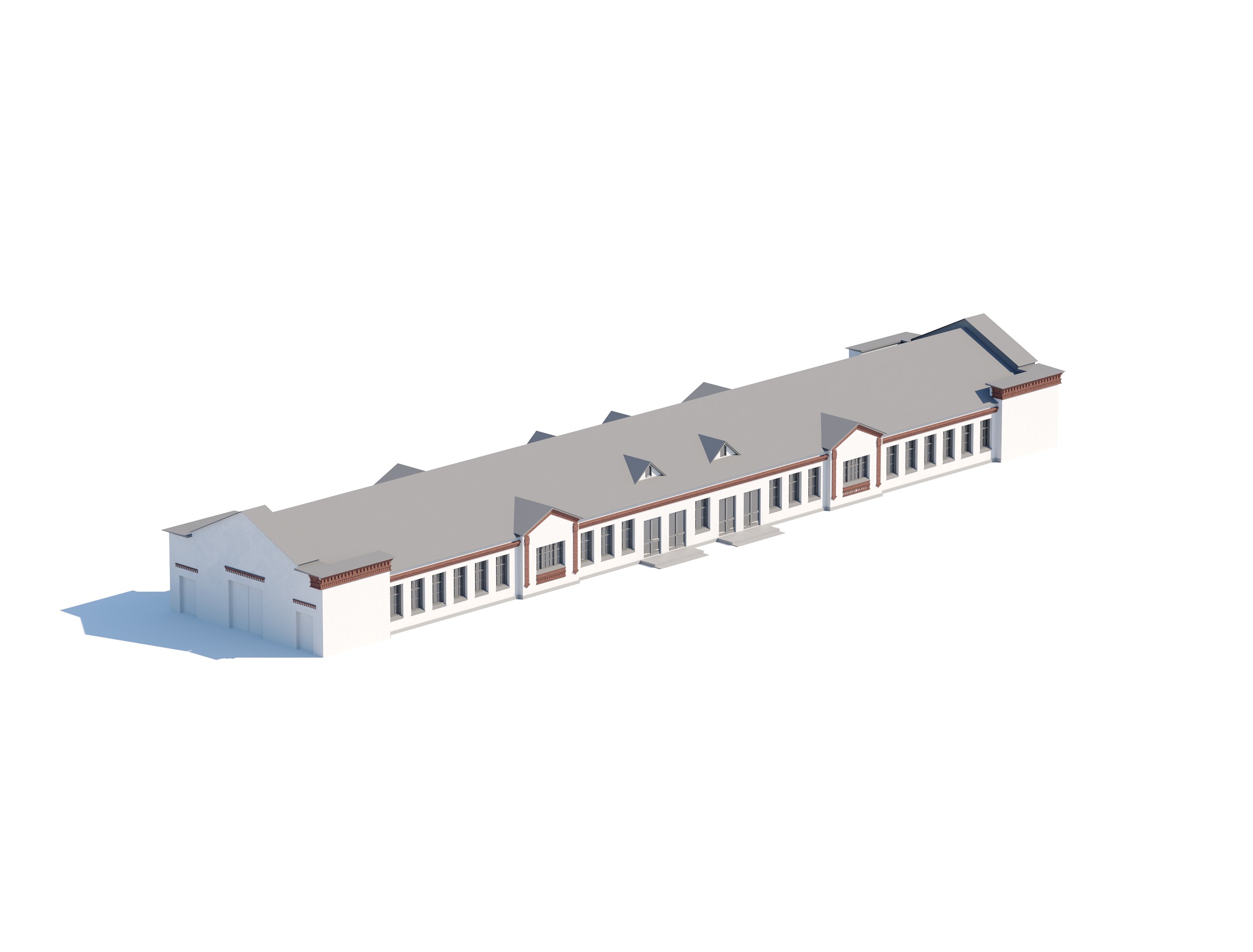Industrial Warehouse 3D Model with Office Space 3D model_1