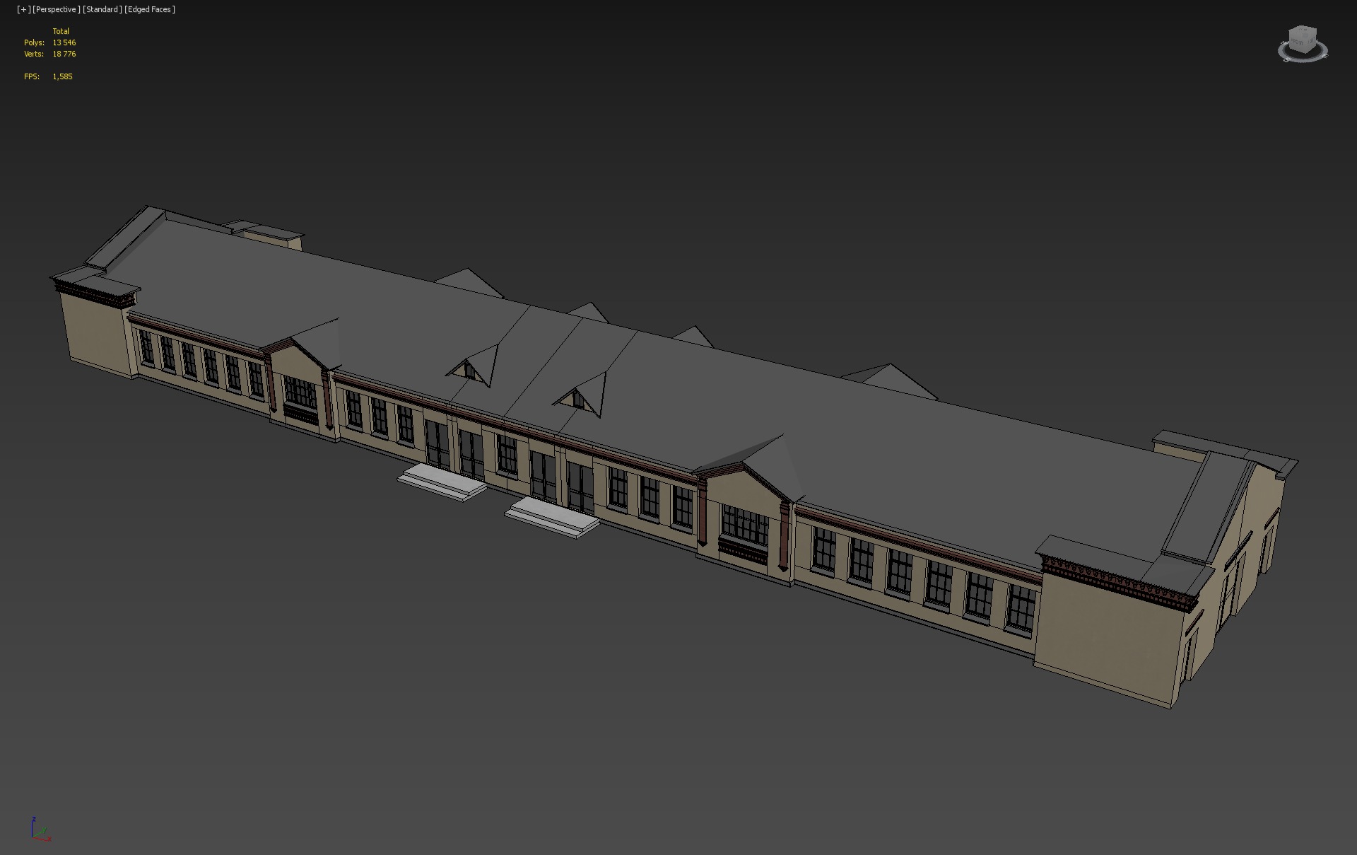Industrial Warehouse 3D Model with Office Space 3D model_3