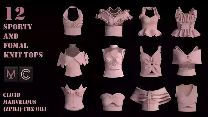 Sporty and Formal dress Low-poly 3D model