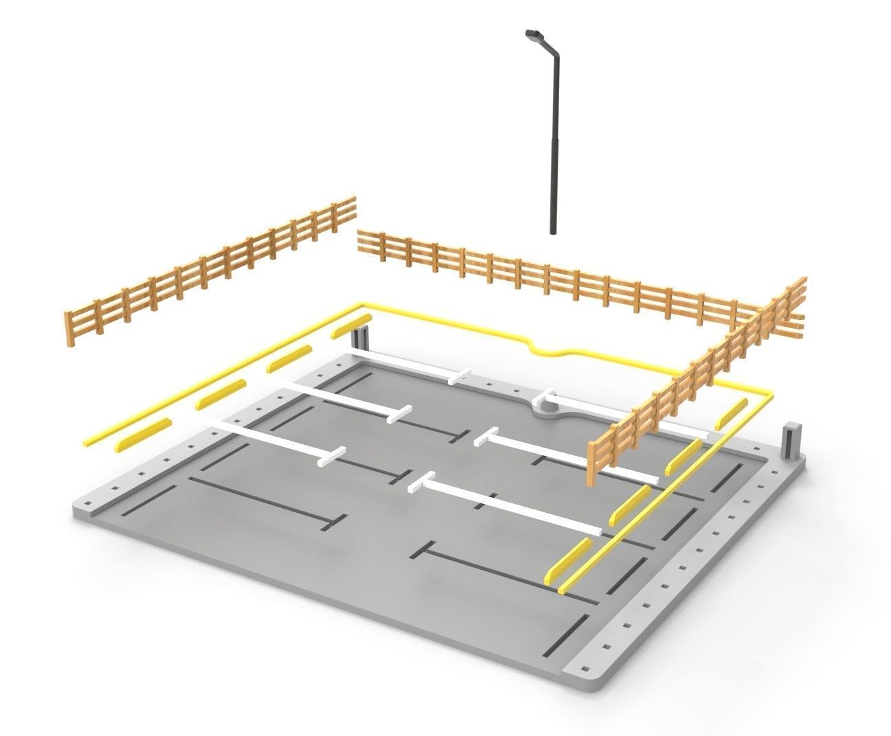 ESTACIONAMIENTO AUTOS DIORAMA 1-64 - PARKING CAR - V2 3D print model_1