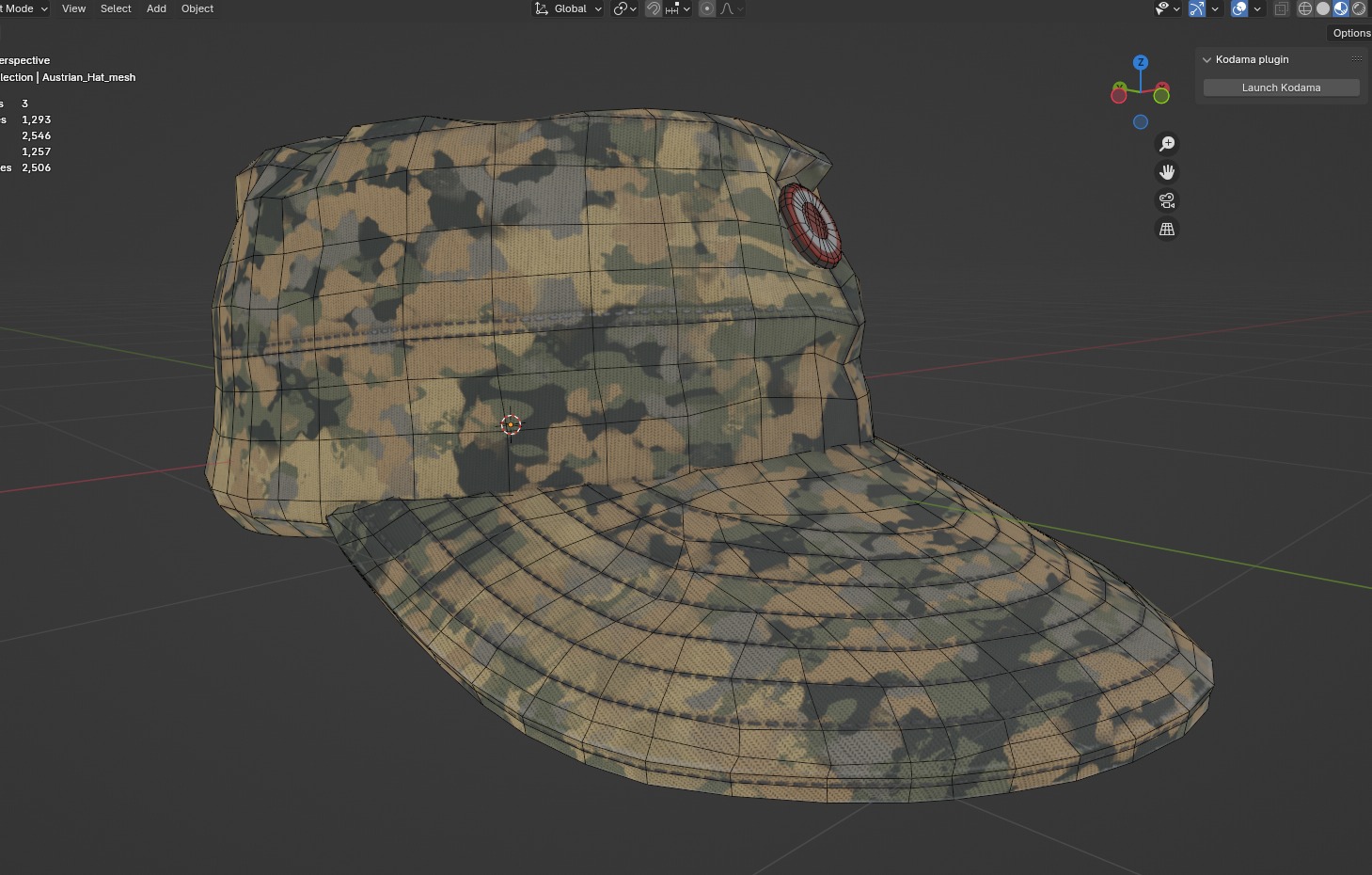 Austrian Armed Forces Hat 36 Color Variations Ready Games  Low-poly 3D model_4