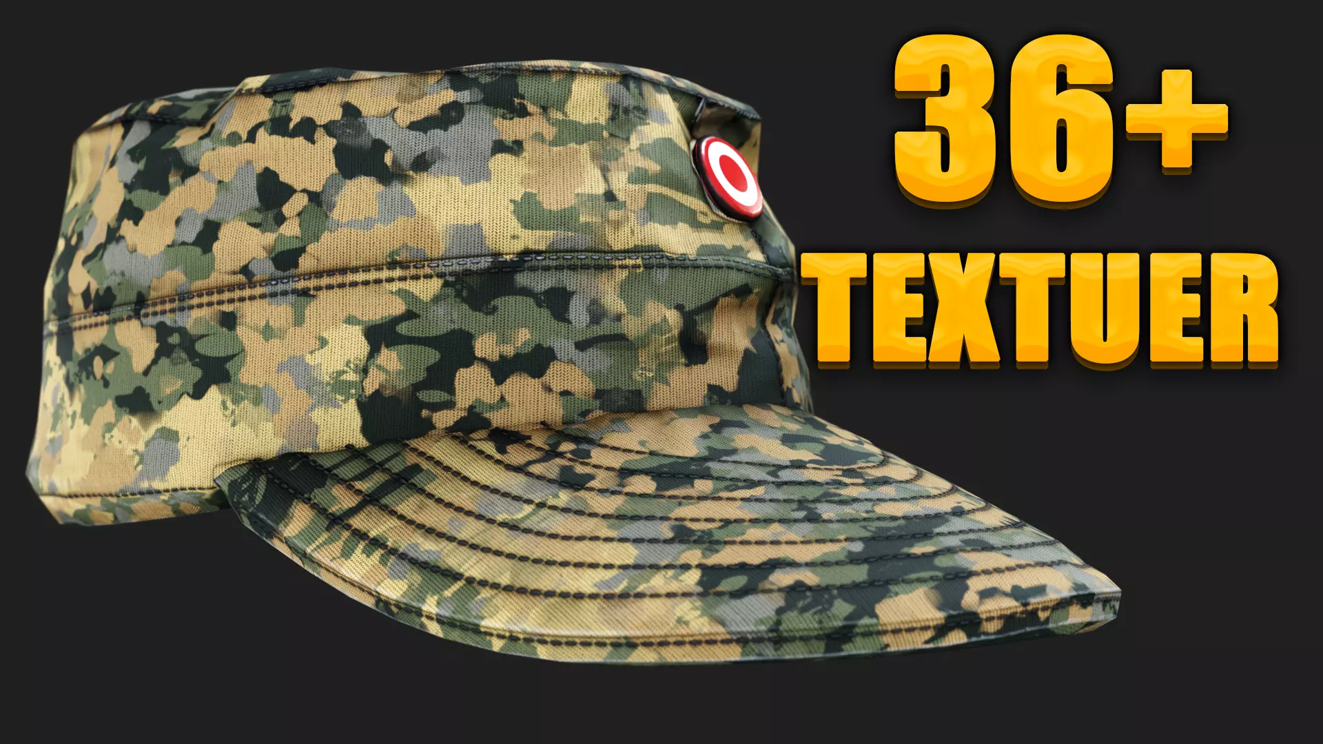 Austrian Armed Forces Hat 36 Color Variations Ready Games  Low-poly 3D model_0