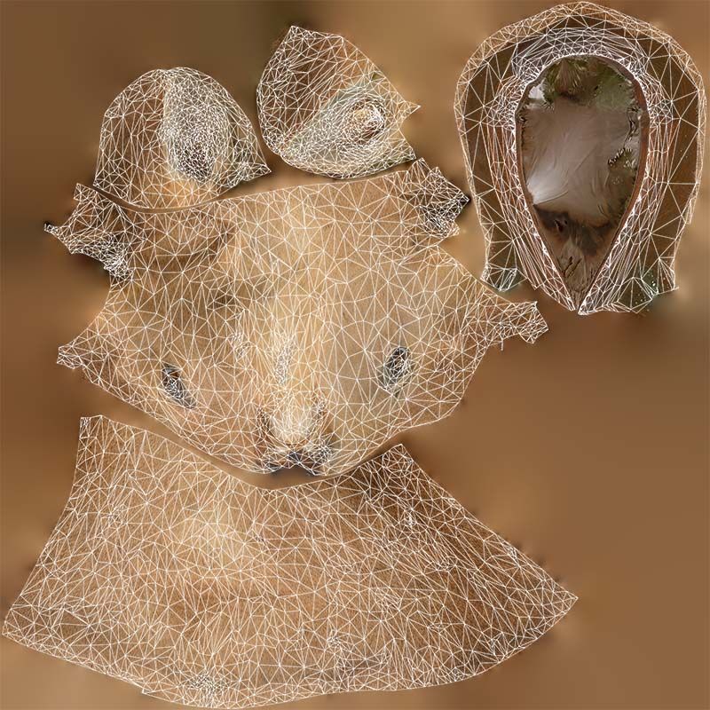 Deer Head Low-poly 3D model_14