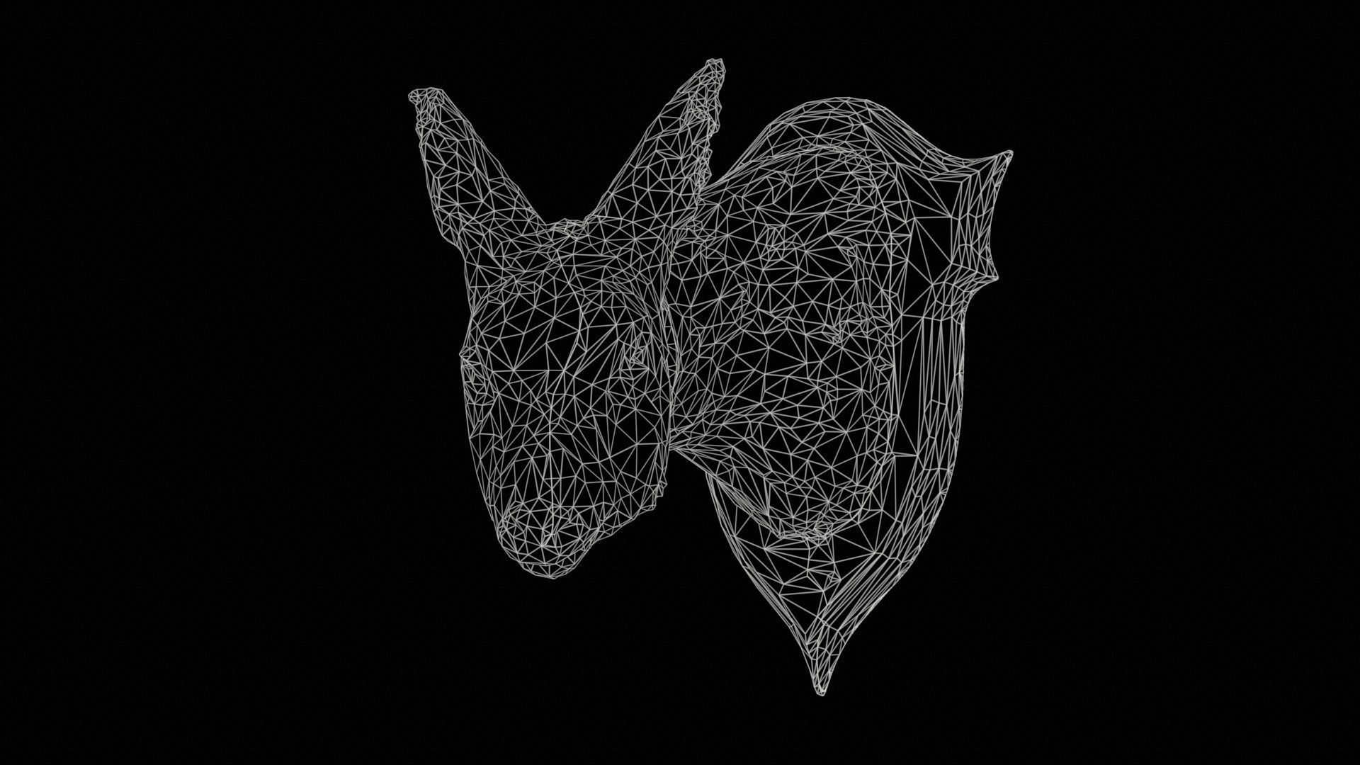 Deer Head Low-poly 3D model_11