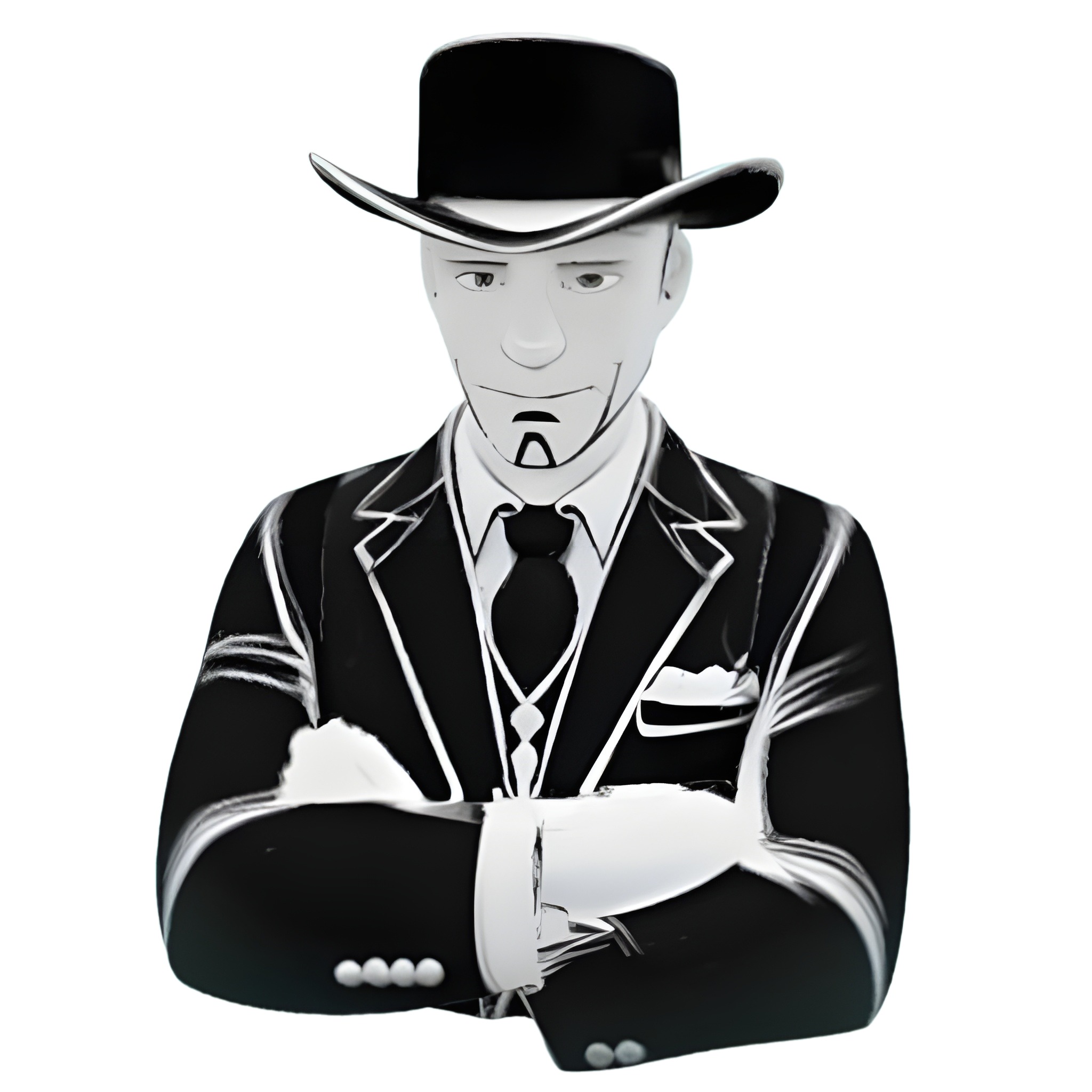 Noir Character Collection - Vintage Gentleman Busts 3D print model_3