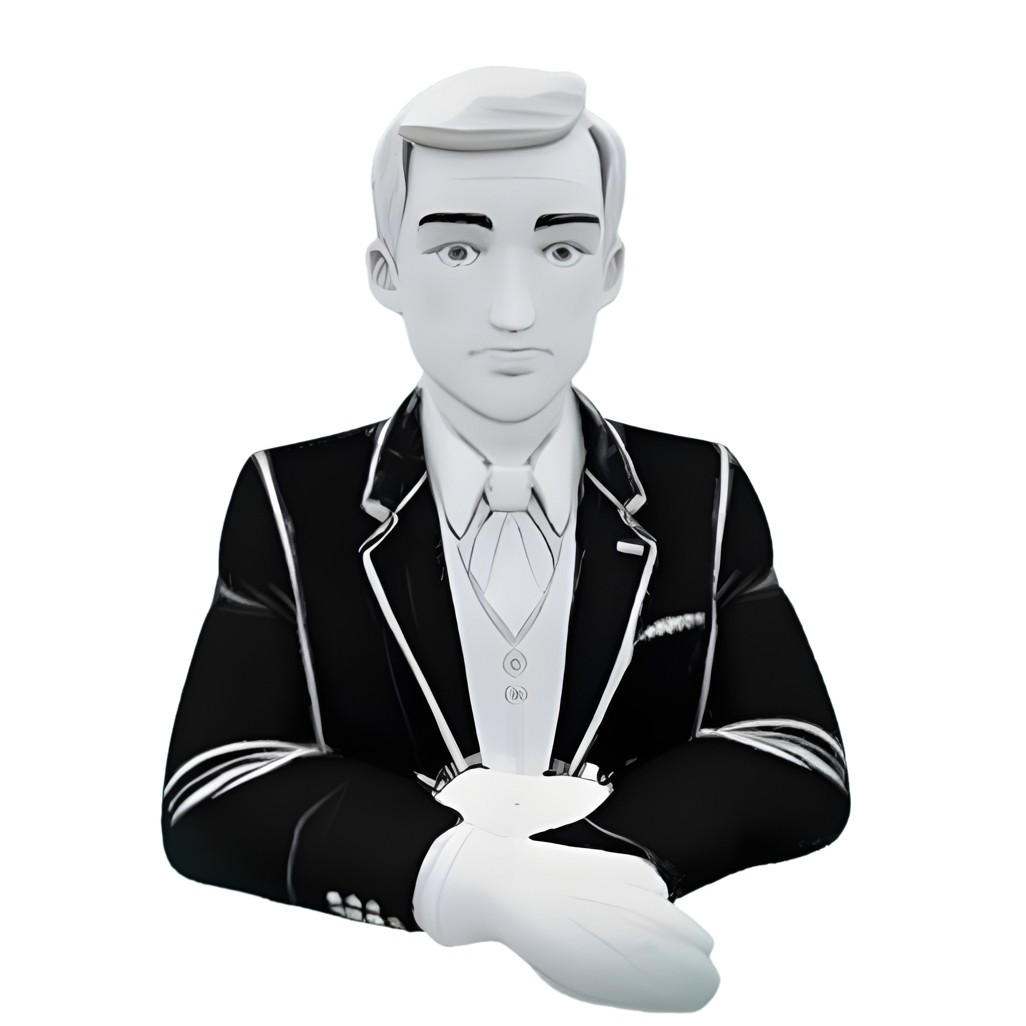 Noir Character Collection - Vintage Gentleman Busts 3D print model_2