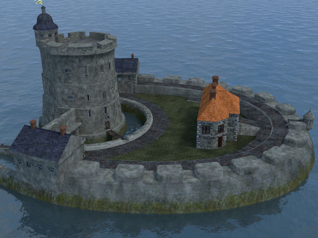 XVIIIth Century coastal fortress 3D model_2