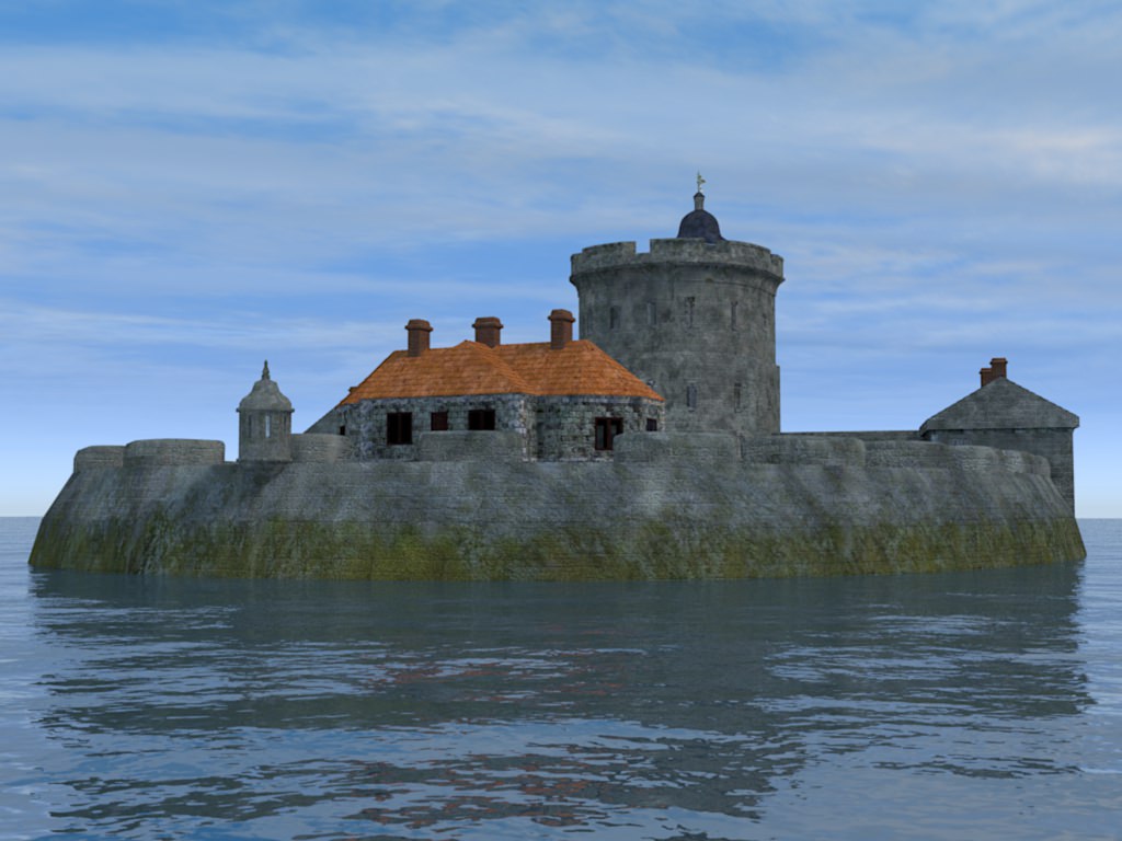 XVIIIth Century coastal fortress 3D model_1