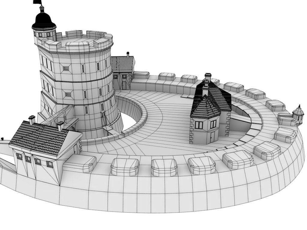 XVIIIth Century coastal fortress 3D model_9