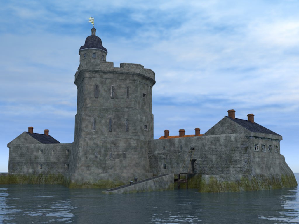 XVIIIth Century coastal fortress 3D model_3