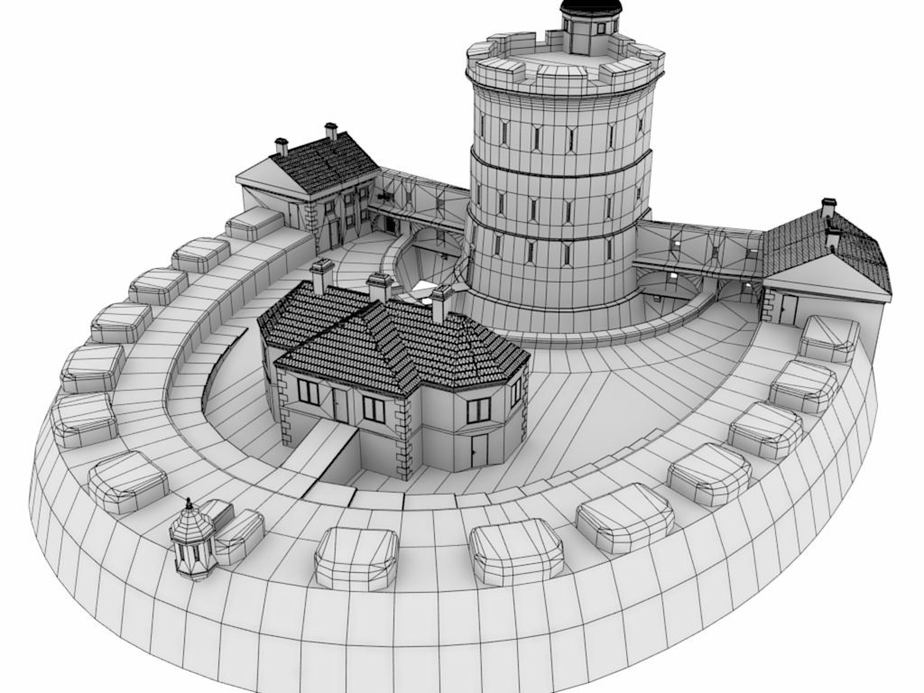 XVIIIth Century coastal fortress 3D model_7