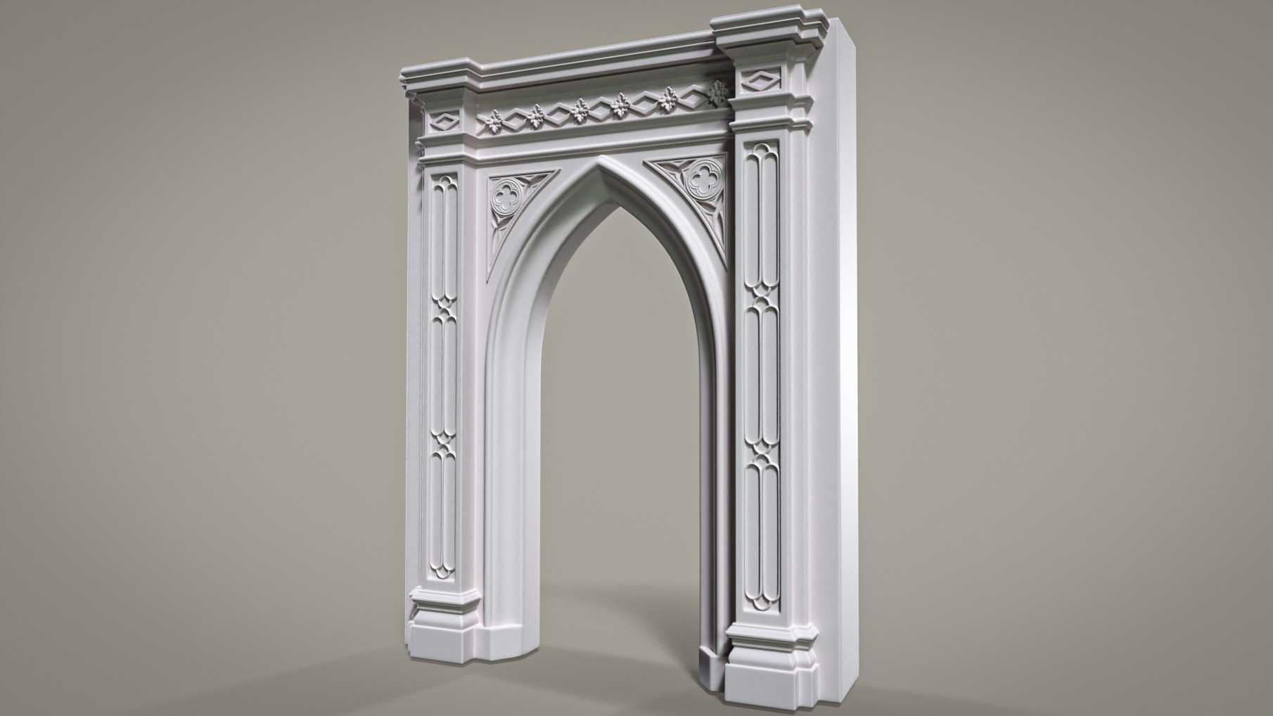Highpoly Gothic Portal - type 3 3D model_3