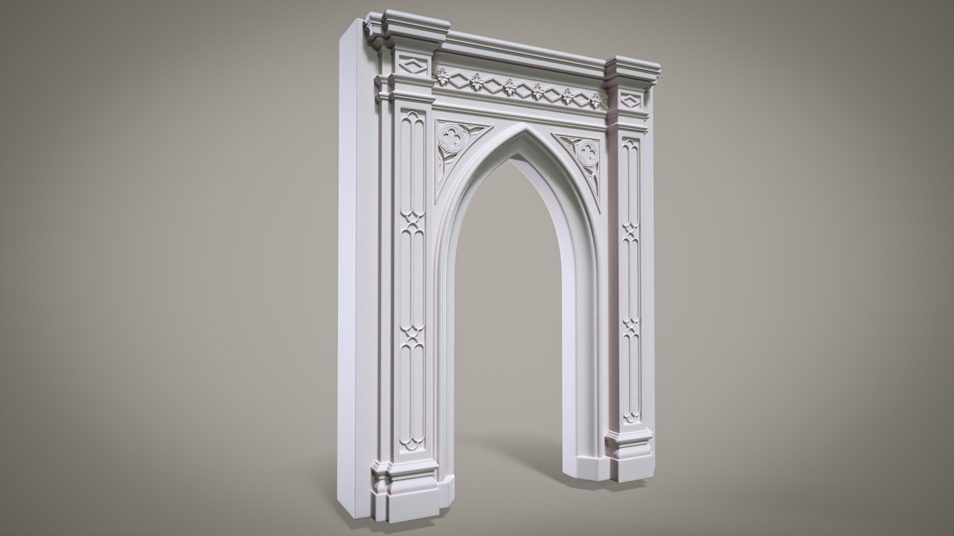 Highpoly Gothic Portal - type 3 3D model_2