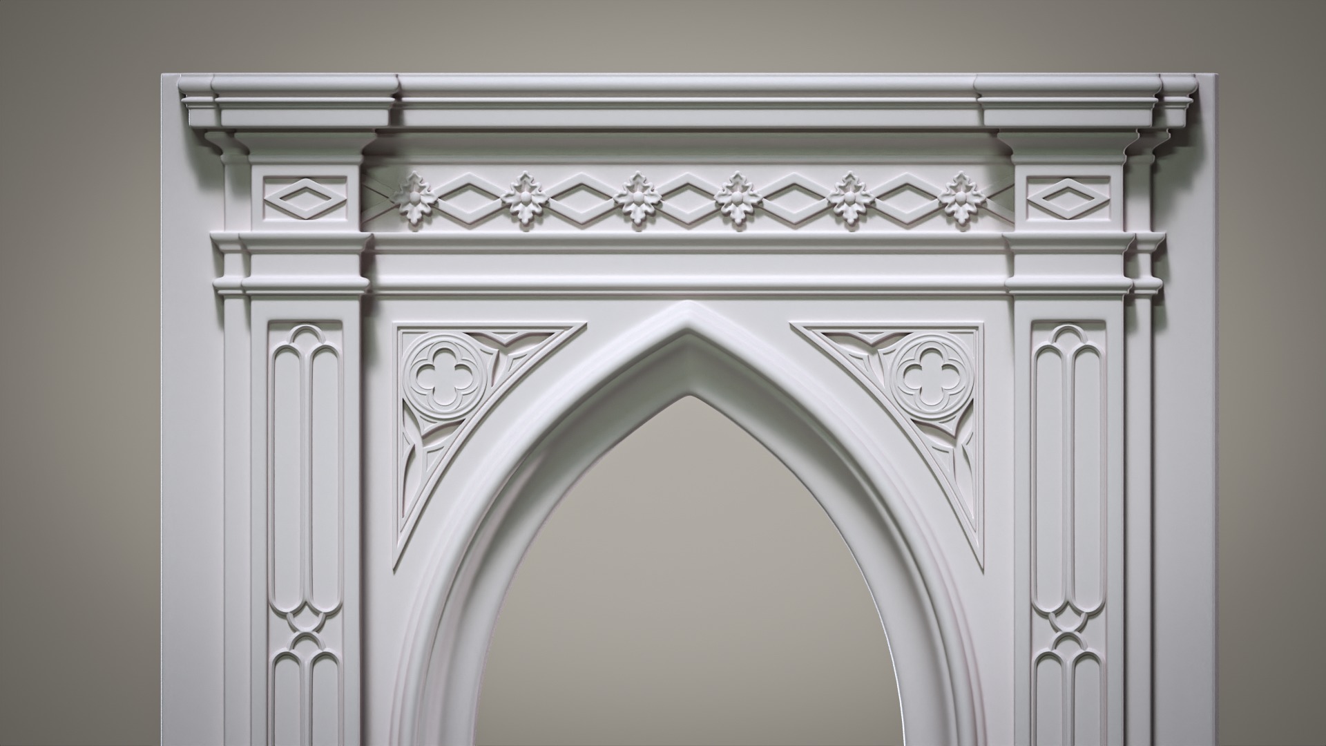 Highpoly Gothic Portal - type 3 3D model_4