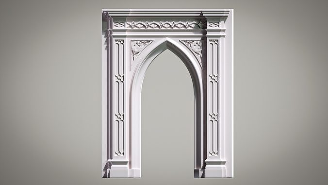 Highpoly Gothic Portal - type 4 3D model
