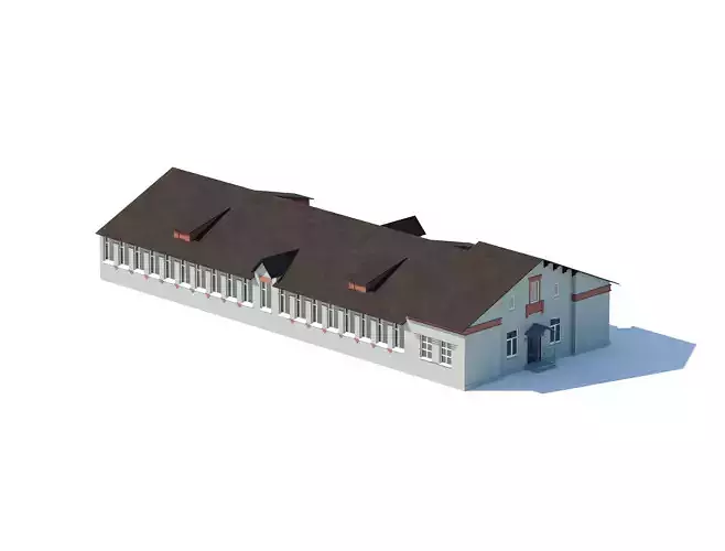 Small Educational Building with Gable Roof