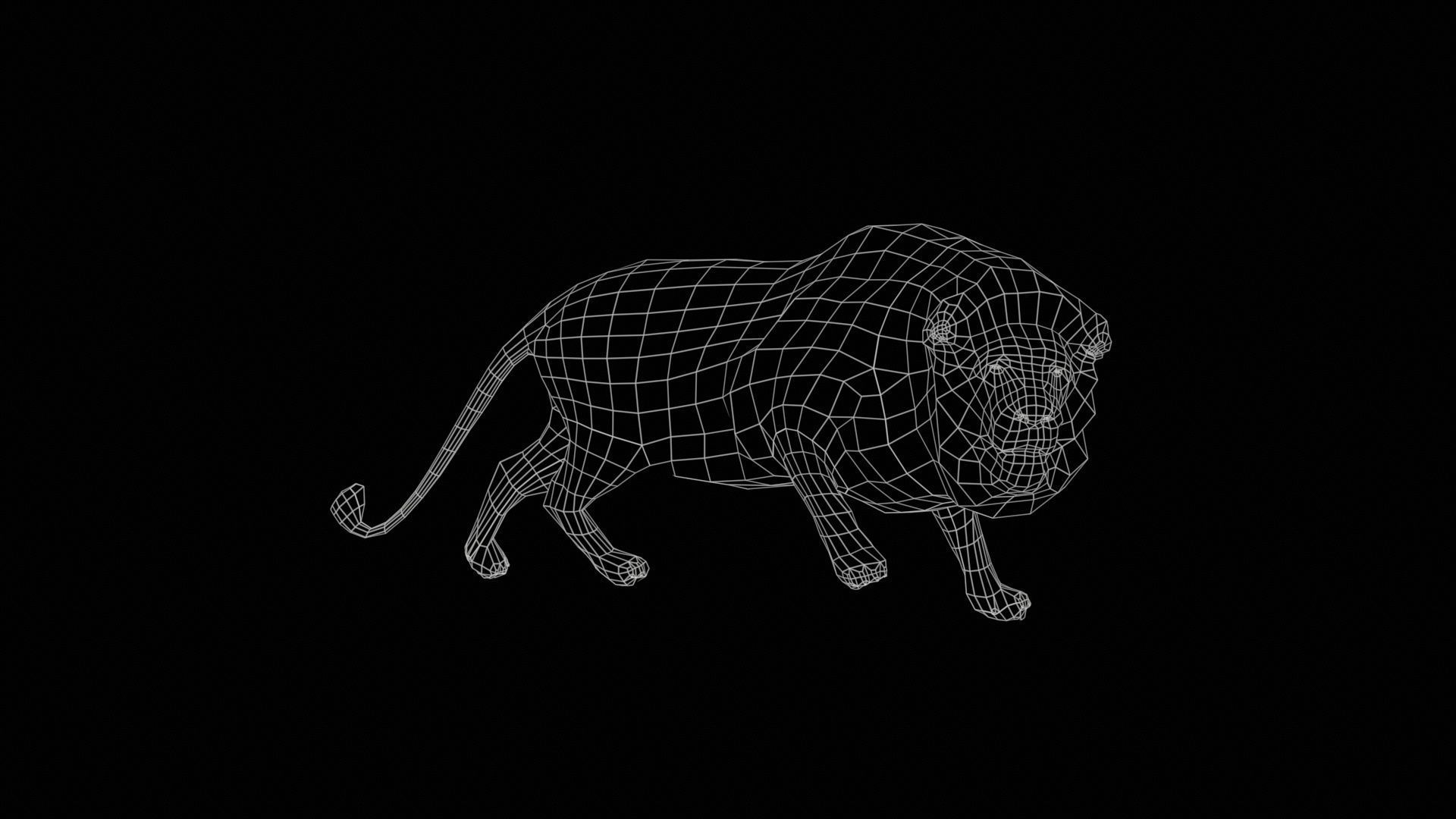 Lion Low-poly 3D model_11